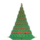 Vtg Macrame Christmas Tree Wall Hanging Kitsch Mcm Green Decor Red Beads 34   