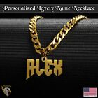 10mm Personalize Name Pendant Necklace Cuban Link Chain Custom Mens Jewelry Gift