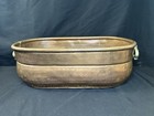 Vintage Hammered Copper Jardiniere Oblong Planter W  Brass Handles 15 5 