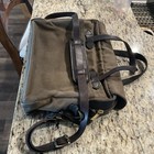 Filson Green Solid Canvas   Leather Business Case Bag W  Adjustable Strap