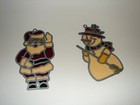 Vintage Plastic Makit Bakit Style Suncatcher Christmas Ornament Lot Santa Frosty