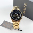 Bulova Marine Star Chronograph Black Dial Stainless Steel Men s Watch 98b406