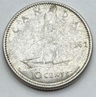 1962 Canada Silver   800  10 Cents- Canadian Coin- Free Shipping