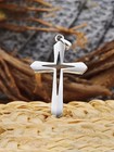 Cross Inside A Cross Pendant Necklace Silver Plated Over Stainless Steel