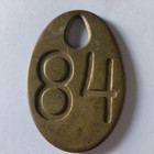 Vintage Brass Cow Number Tag Dairy Farm Cattle Marker 84 Double Sided Original