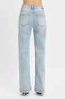 High Rise Straight Jeans - Washed Denim - Women s Casual Fit