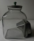 Vintage Square Glass Apothecary Medical Canister Jar     deyoo    E m  Stevens 
