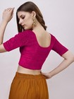 Vihu Fashion Women s Readymade Velvet Lycra Stretchable Round Neck Half Sleev   