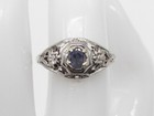 Antique 1920s  2000  33ct Natural Alexandrite 18k White Gold Filigee Ring