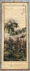 2 Asian Hanging Scroll Art On Bamboo - Vintage
