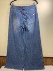 Halara Wide Leg Jeans Womens Size L Blue Pull On High Rise Stretch Denim