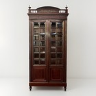 Antique French Louis Xvi Mahogany Bookcase Display Curio Cabinet 88 h X 48 X 17