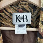 Vtg 90s Kb Stella Louise Roy Blazer Womens 14 Tiger Print Jaquard Long Jacket