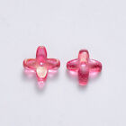100x Transparent Spray Painted Glass Beads Mixed Color Bracelet Spacer Bears Cap