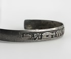 Vintage Native American J Dodge Story Teller Sterling Cuff Navajo Signed