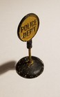 Antique Arcade Painted Cast Iron Toy Police Department don t Park Here Sign