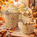 2 Pcs Hanging Wicker Wall Baskets Set Scalloped Soft Storage Baskets