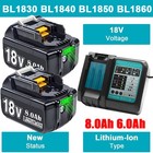 2pack Bl1860b For Makita 18volt 8 0ah Lxt Li-ion Battery Bl1840 Bl1850   Charger