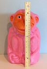 Vintage Pink Monkey Chimp Blow Mold Animal Bank Winc Inc Chicago Illinois Usa