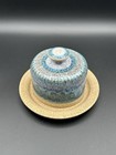 Handmade Wizard Of Clay French Style Butter Bell Beautiful Pink Blue Pottery 