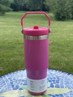 New Stanley 30 Oz Iceflow Flip Straw Tumbler Punch Shimmer Hot Pink Water Bottle