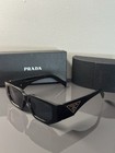 Prada Pr 09zs 2au06b Rectangle Unisex Sunglasses Black