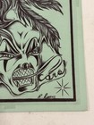 Rare Original Fantasy Art Drawing Sketch Design Green Back Multi Face Portrait 
