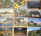 60 Vintage Linen Postcard Lot 1940s-1950s Street Scenes City Life  Travel Unused