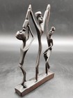 African Hand Carved Wood Dancing Figurine Tribal Art Sculpture Decor - Vintage