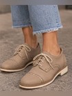 Cole Haan Women   s 8b Beige Leather Cap Toe Oxford Brogue Lace Up Shoes