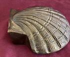 Vintage Solid Brass Scalloped Shell Bookend--beach  Nautical  Seashore Decor
