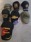 Vintage Mixed Military Hats Lot     Patriotic Service Veteran Cap Usa Marines Usaf