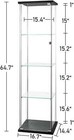 4-tier Glass Display Cabinet Glass Display Case Floor Standing Curio Bookshelf D