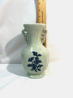Antique White Handled Porcelain Vase With Blue Flowers - Taiwan Roc -