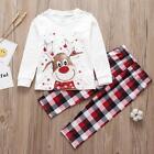 Xmas Family Matching Pajamas Set Cute Deer Adult Kid Baby Family Matching Outfit