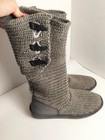 Bearpaw Grey Knit High   Foldable Boots Women s Sz W9 winter Fall Snow Resort 