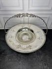 Vintage Silverplate Brides Basket Centerpiece Bowl Etched Floral Handle 11 