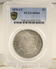 1878-cc Morgan Silver Dollar  1 Pcgs Ms64 Carson City First Year 90  Silver