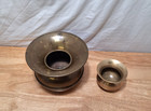 Lot Of 2 Brass Gold Colored Spittoons Us Tobacco Co Vintage Western Decor