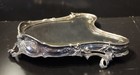 19th C French Art Nouveau Silver Plate Mirrored Plateau For Restoration