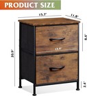 2 Cajones Noche Mesita Con Tela Contenedores Y Madera Tapa Muebles De Cabecera