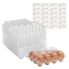 48x Egg Cartons For 1 Dozen Chicken Eggs  Clear Reusable Containers With Labels