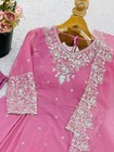 Wedding Collection Pink Faux Georgette Salwar Kameez With Dupatta For Women