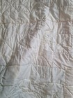Vtg 50s 60s Handmade Quilt Fan Patchwork Hand Stitched Quilted Calico Turquoise