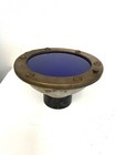 Maritime Nautical Marine Ship  Brass Porthole window Light Blue Lens