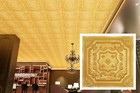 Ceiling Tile Faux Tin Decor Restaurant Wall Panel For Cafe Pl04 Golden 10pcs lot