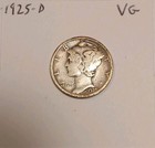 1925 D Winged Liberty Mercury Dime 90  Silver 10c Us Coin Very Good