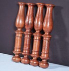 15  Set Of Four French Antique Solid Mahogany Wood Posts pillars trim Salvage