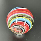 Contemporary Handmade Art Glass Marble 1 55  Banded Swirl Mib  Dichroic  Signed 