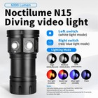 Noctilume N15 6000 Lumens Dive Light - Professional Underwater Video Light Wi   